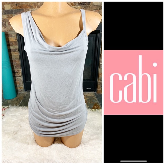 CAbi Tops - CAbi asymmetrical grey tank #390